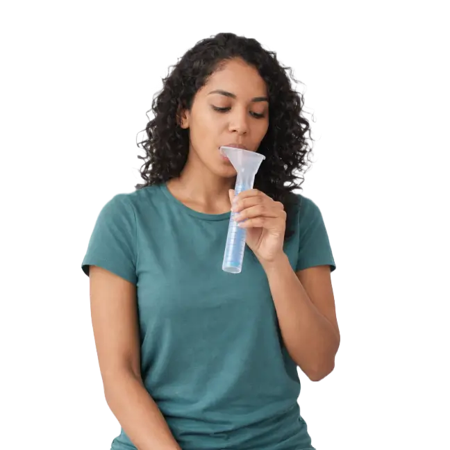 Realização do exame de sialometria em consultório odontológico